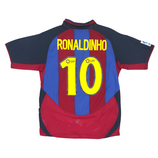 Barcelona Home Shirt 2003-2004 Ronaldinho (M)