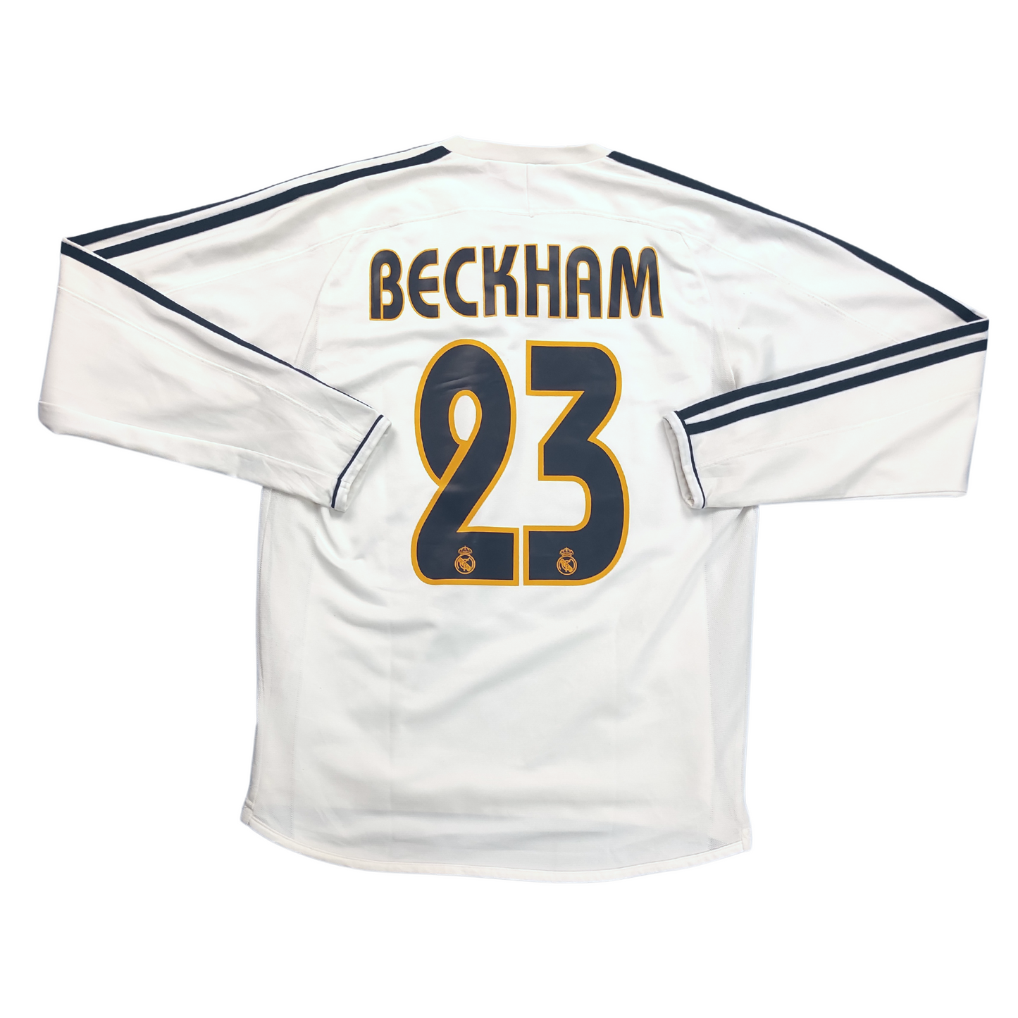 Real Madrid Home L/S Player Issue Shirt 2003-2004 Beckham (S)