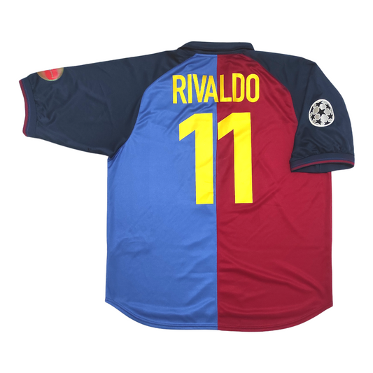 Barcelona Home Centenary Shirt 1999-2000 Rivaldo (XL)
