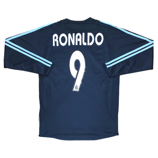 Real Madrid Away L/S Player Issue Shirt 2003-2004 Ronaldo (S)