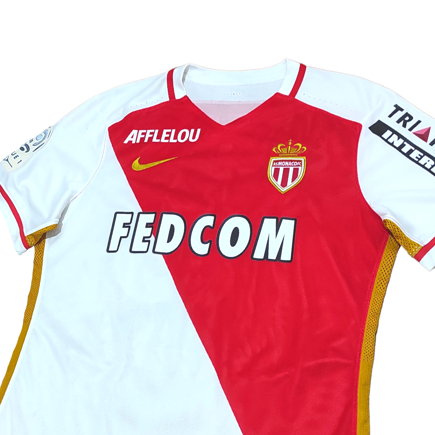 AS Monaco Home Player Issue Shirt 2016-2017 Mbappe (L)