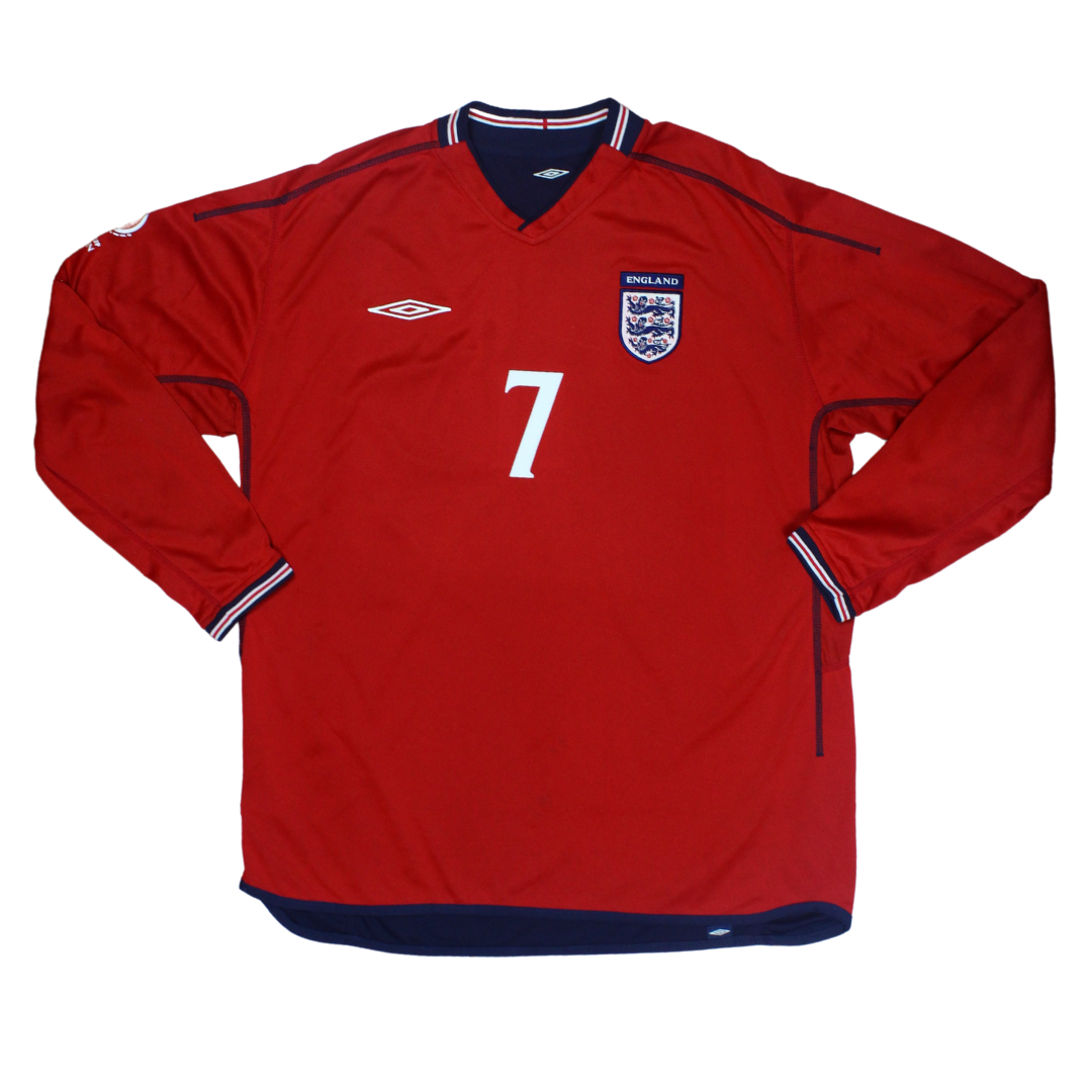 England Away L/S Shirt 2002-2004 Beckham (XL)